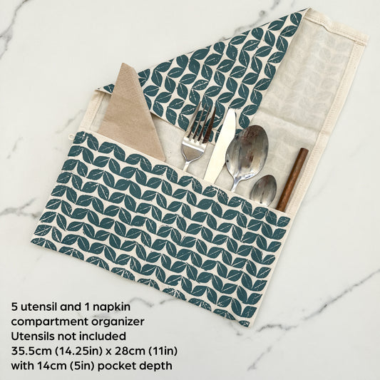 Cutlery Roll | carry your utensils for lunch box, picnic, road trips and table dressing