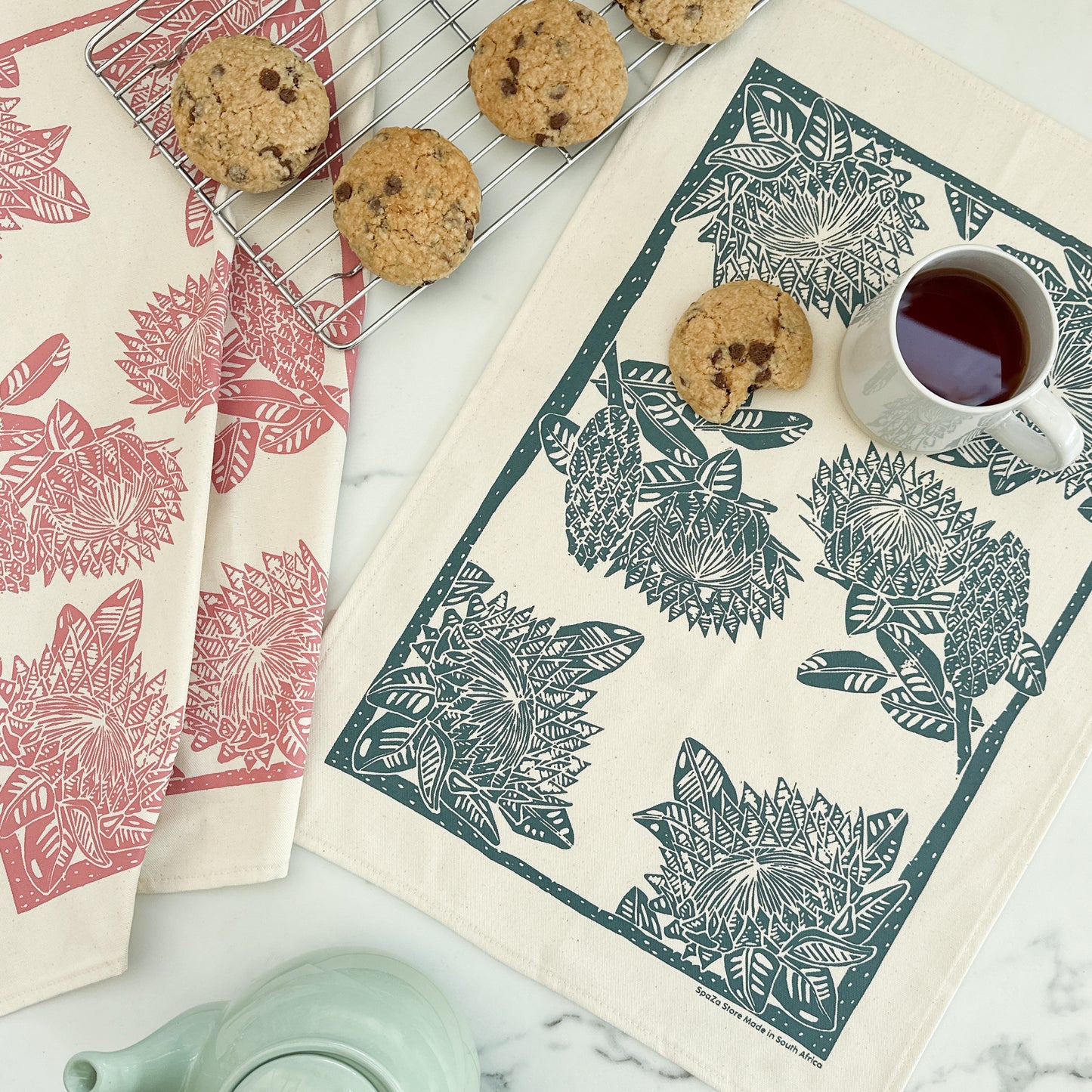 Cotton Tea Towel | Protea Print