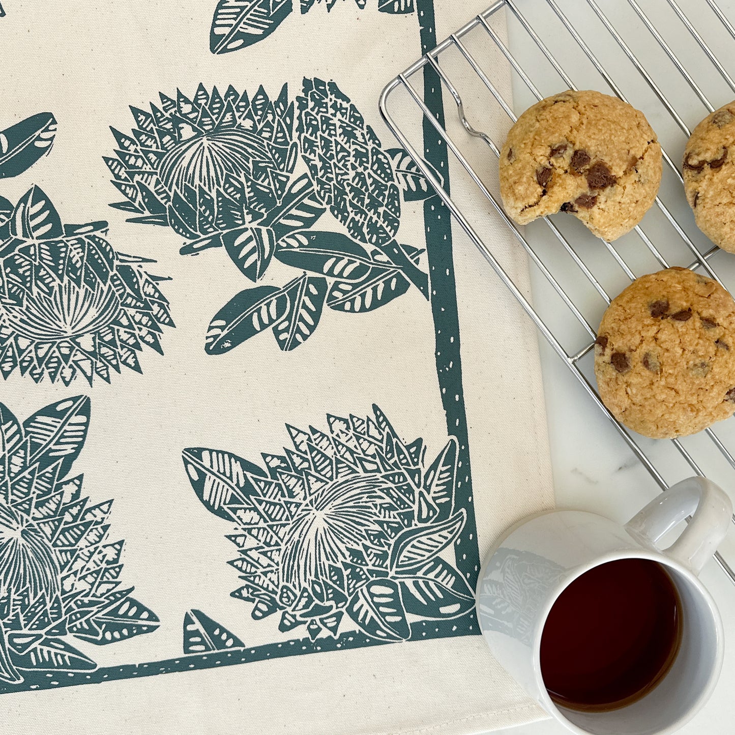 Cotton Tea Towel | Protea Print
