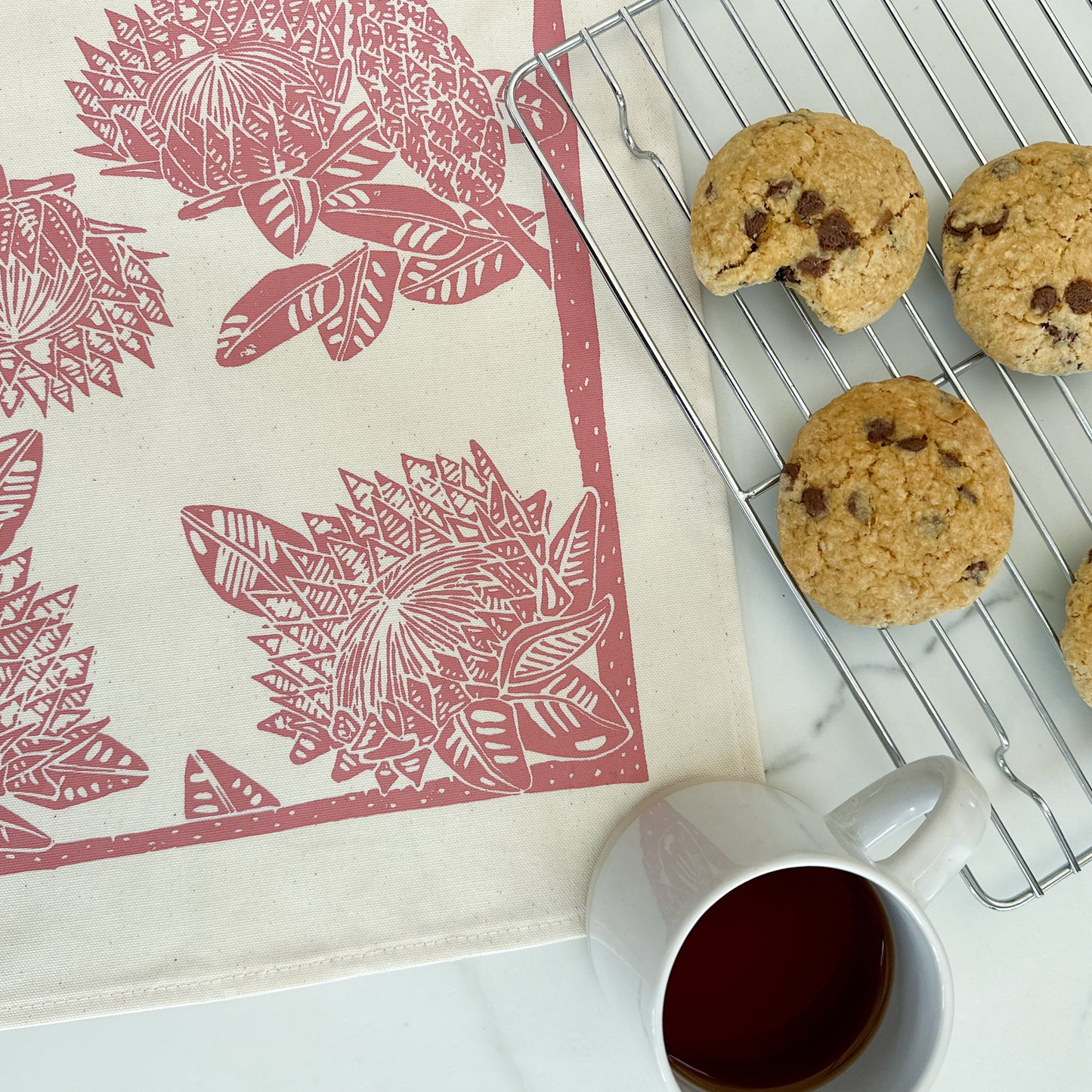Cotton Tea Towel | Protea Print