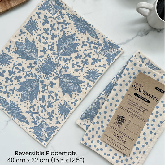Placemats Reversible Blue | Set of 2 Madiba Print