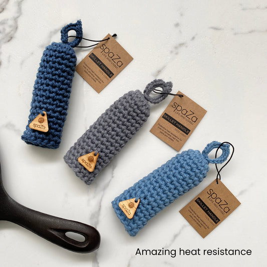 Skillet Handle Covers 3– Pack Blues | heat resistance for skillets