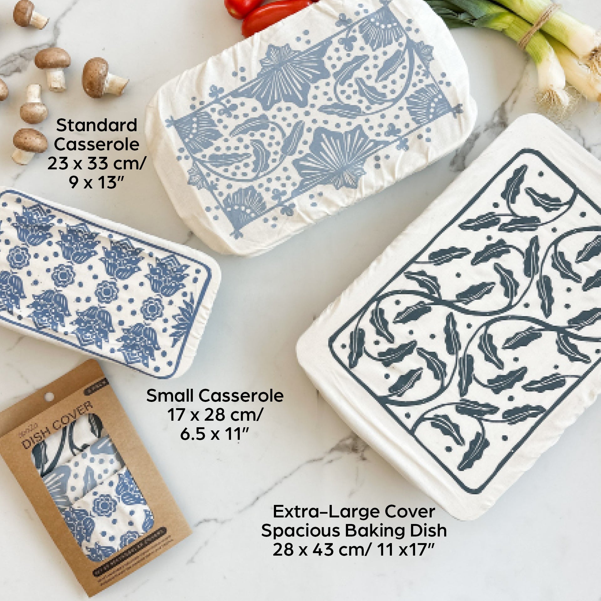 Dish Cover Rectangle Set of 3 | Protea Print