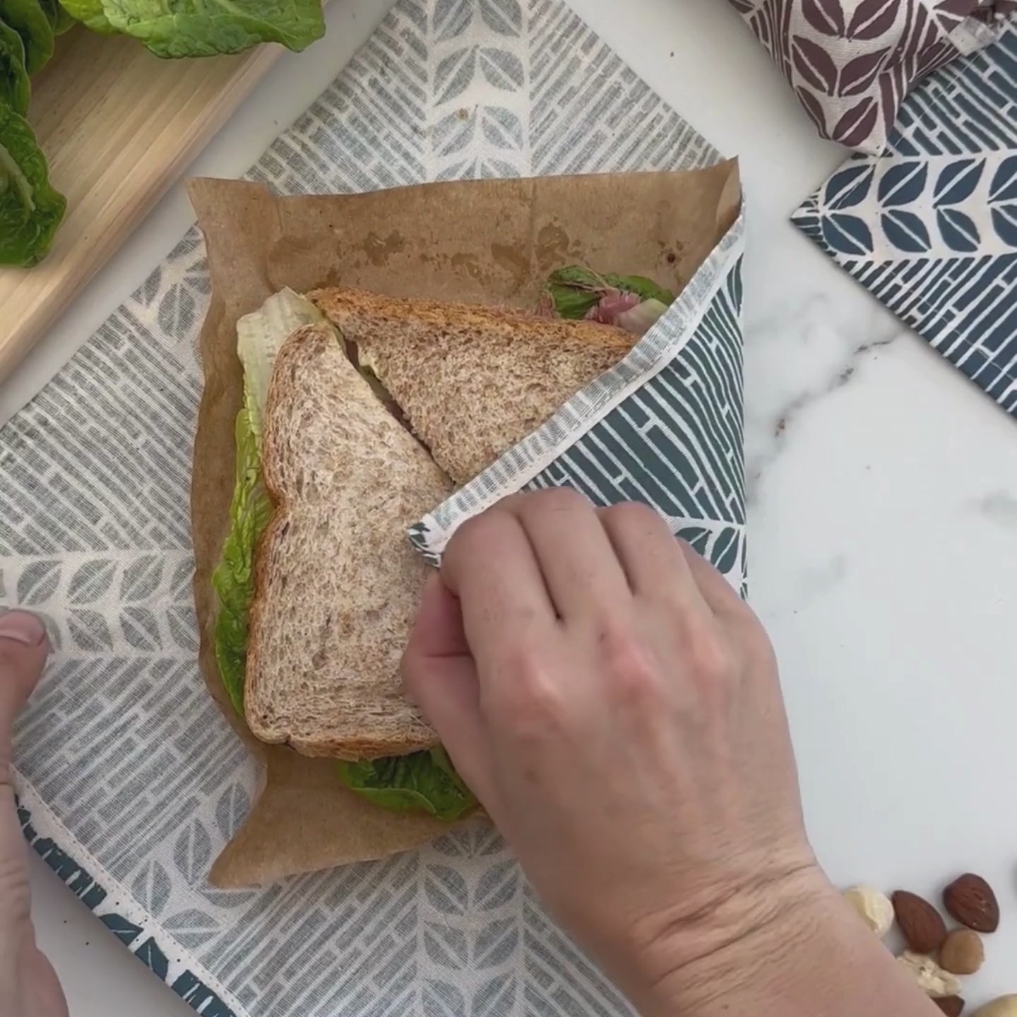 Food Wrap Set of 3 | easy reusable fabric wraps for on the go