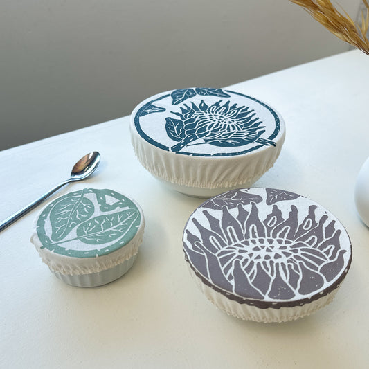 Bowl Cover Set of 3 Minis | Protea Print