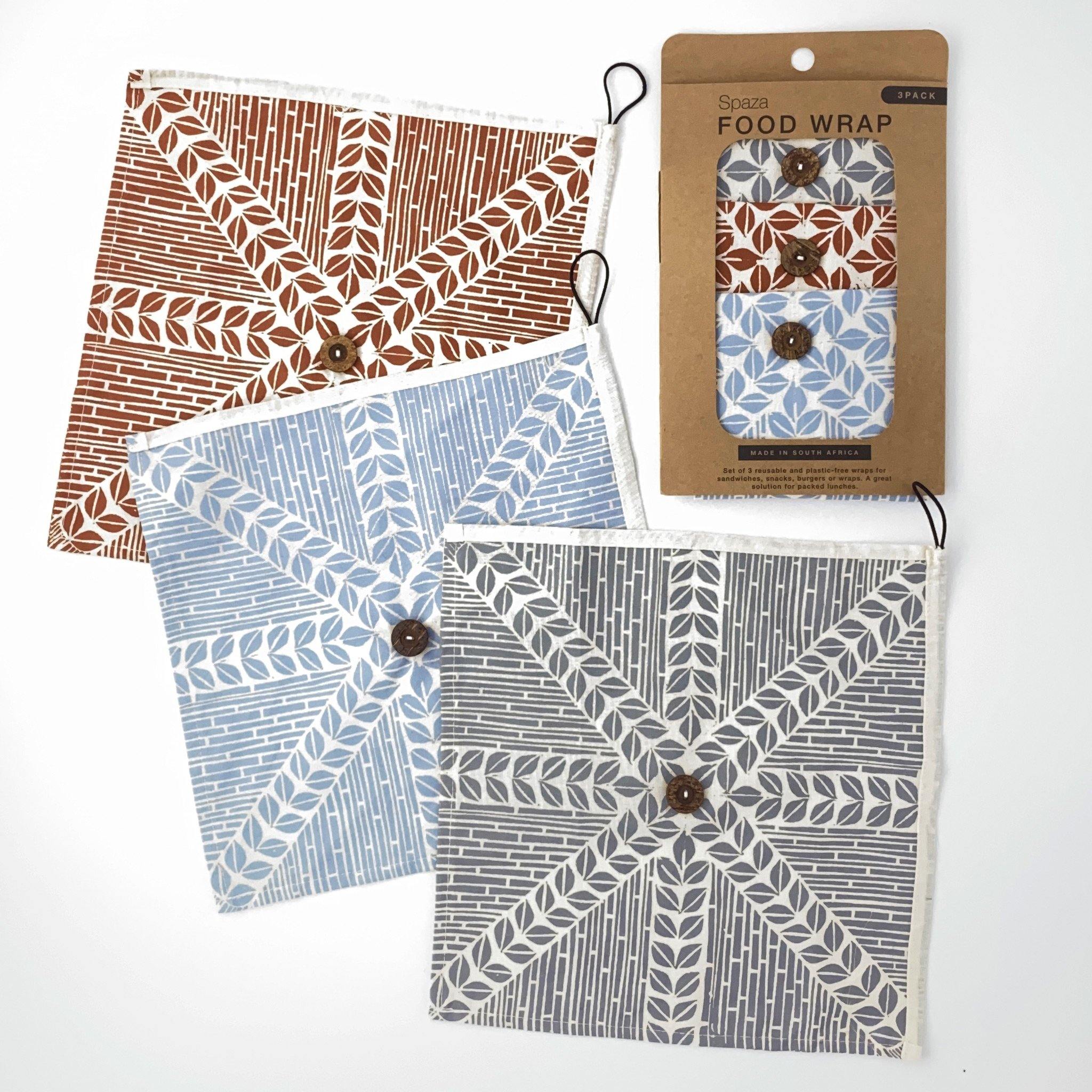 Food Wrap Set of 3 | easy fabric wrap for on the go - spaza.store.com