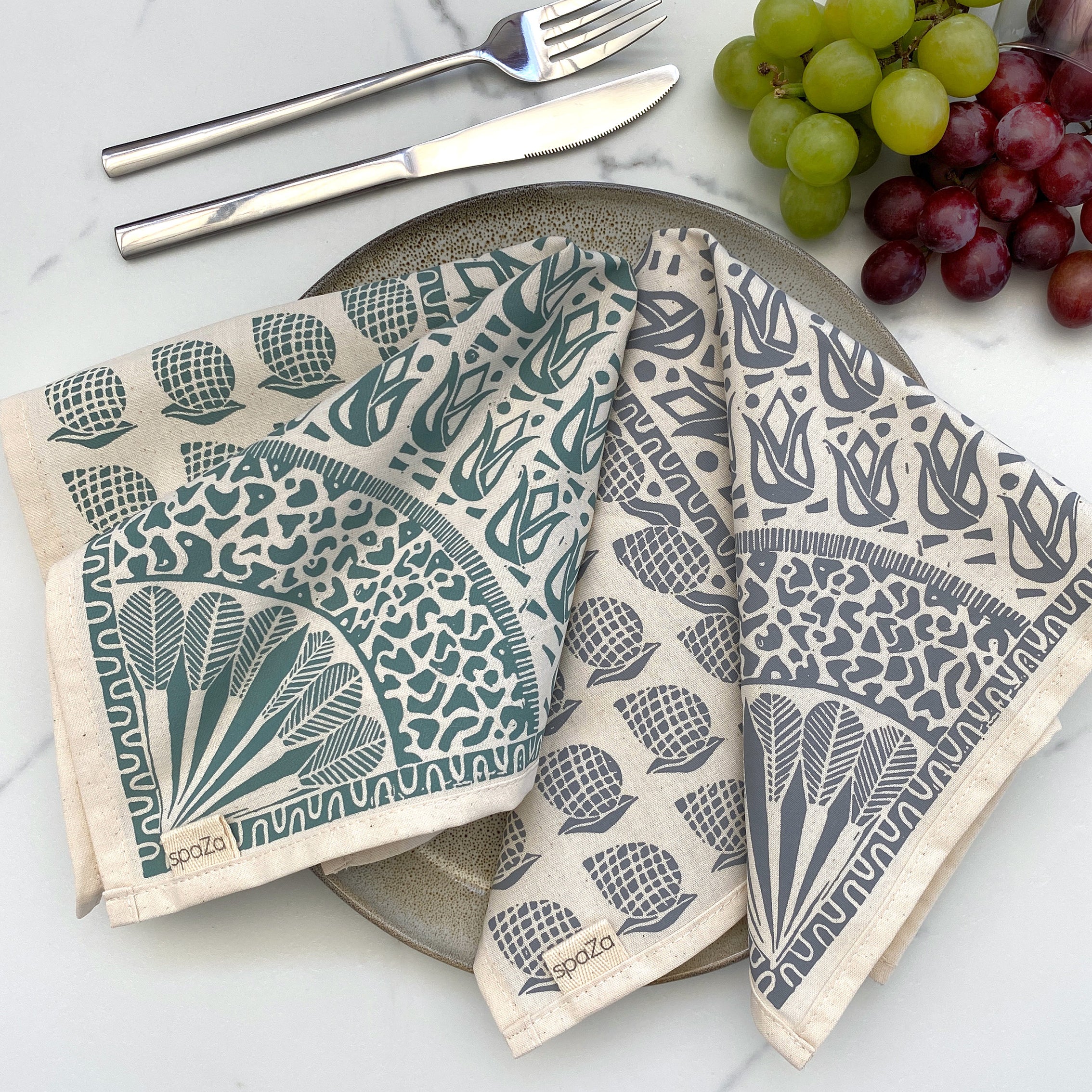 Cotton Table Napkins Safari Print | cloth table decor, table setting sets