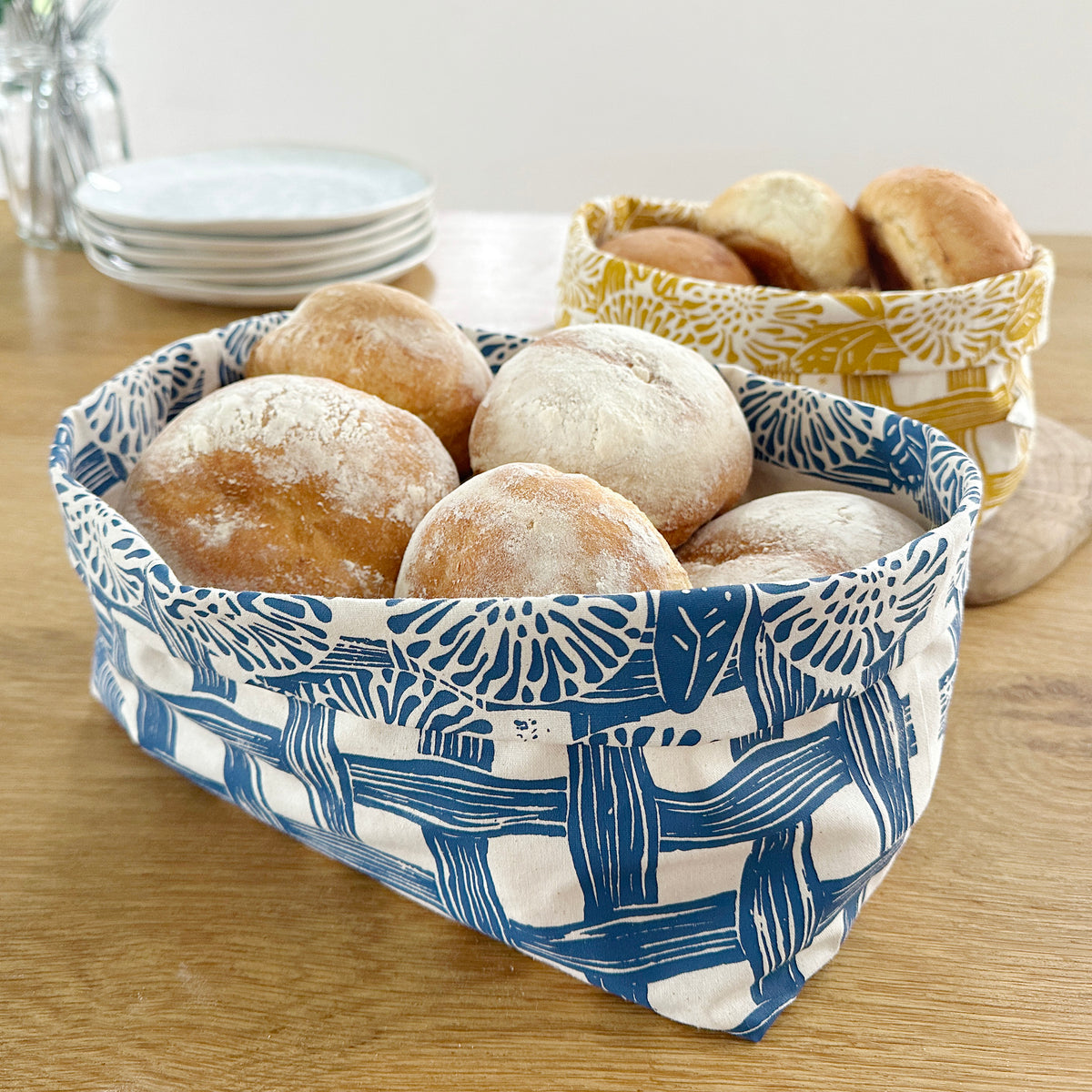 Cotton Bread Basket | Breathable Bread Storage for Sourdough & Baked Goods