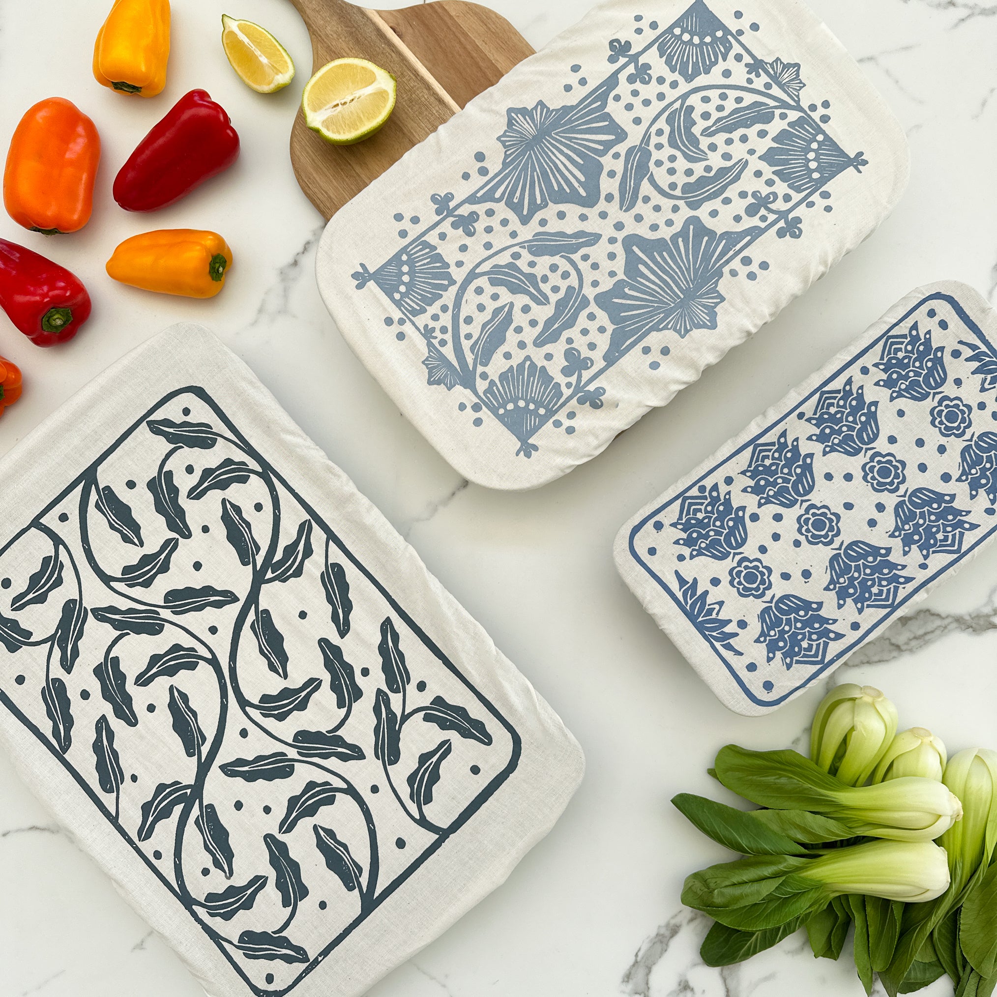 Dish Cover 3 pack Rectangle | Madiba Print | for baking, casseroles and bread making