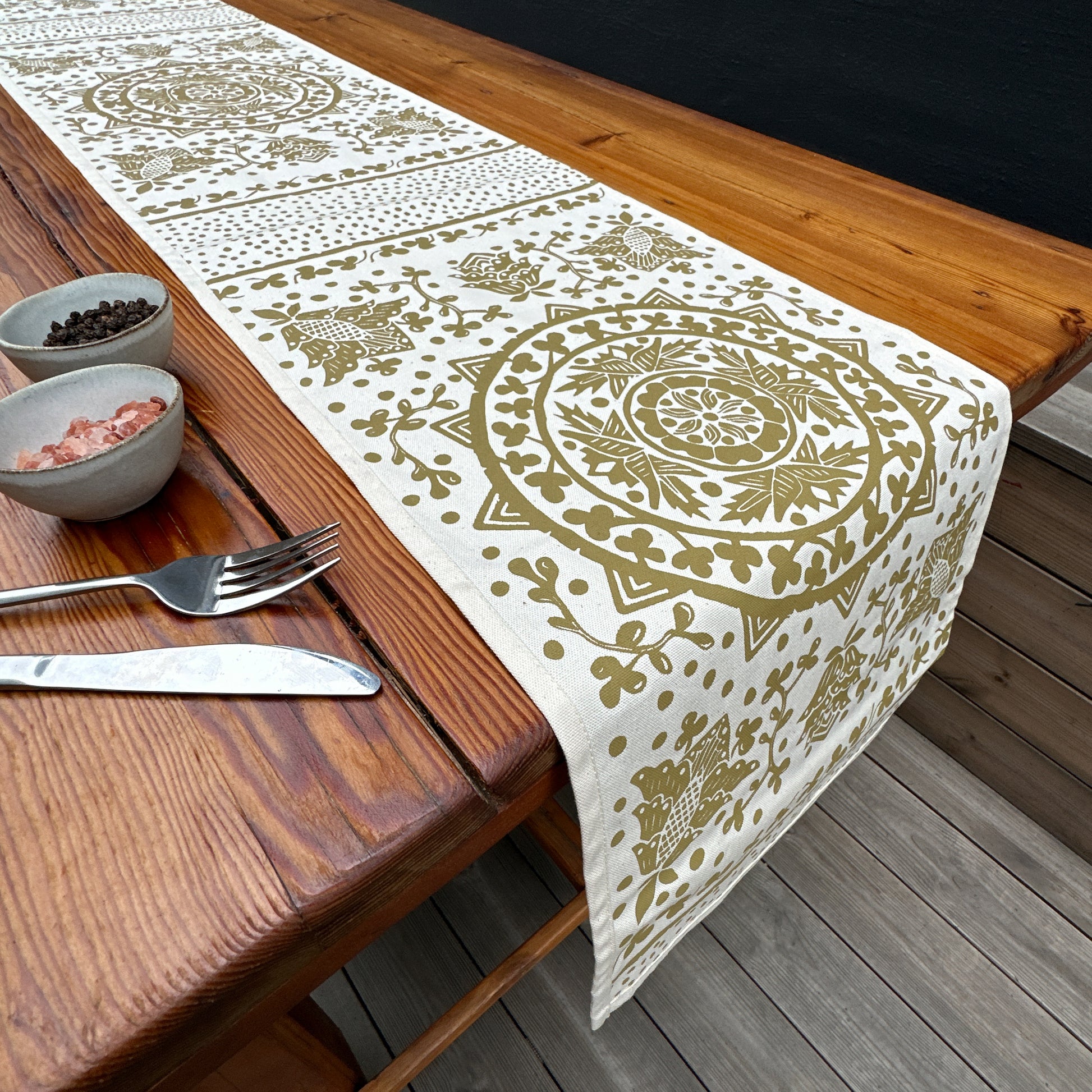 Table Runner Navy Gold | Madiba Print