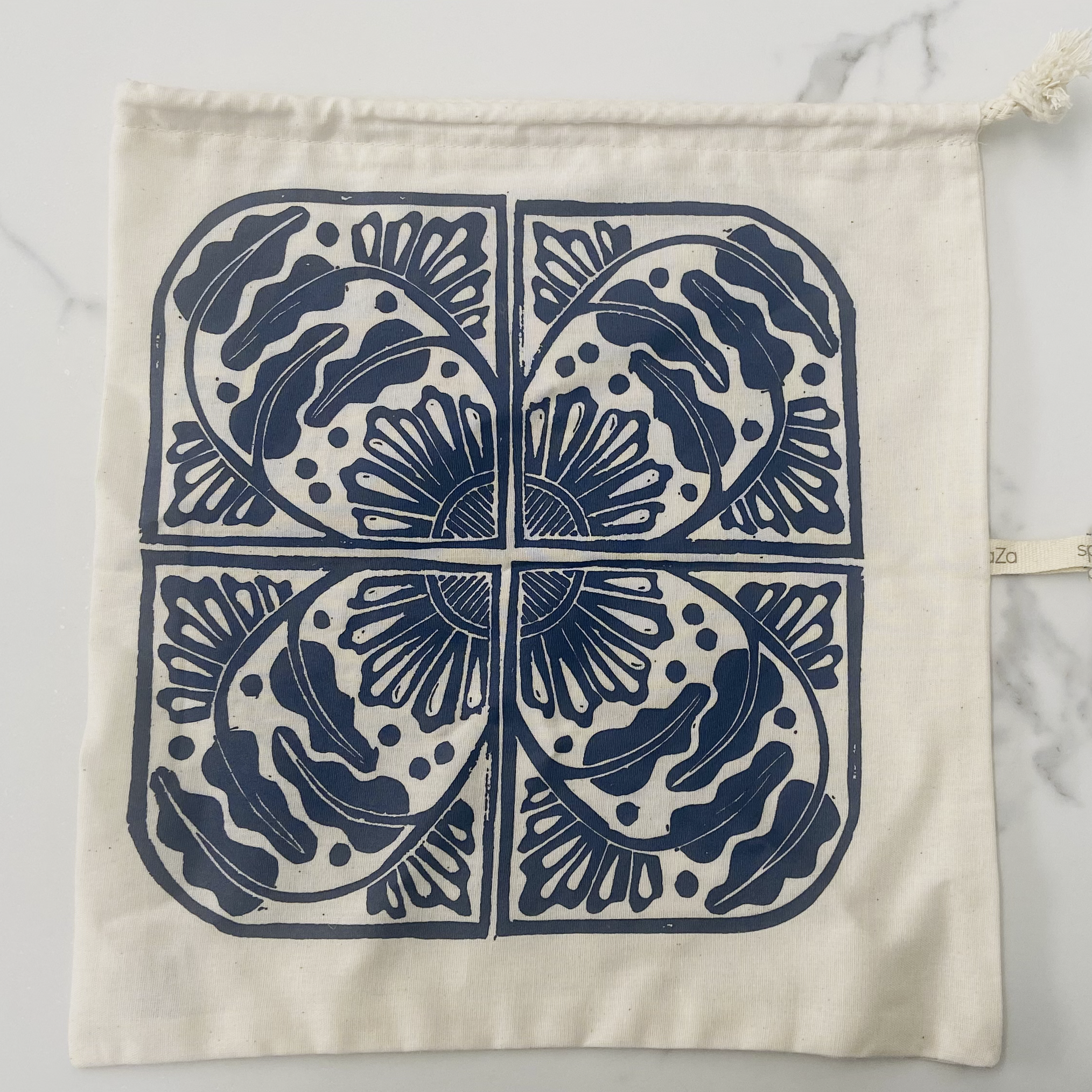 Bread Bag 11.5" square for round loaves organic cotton Madiba series