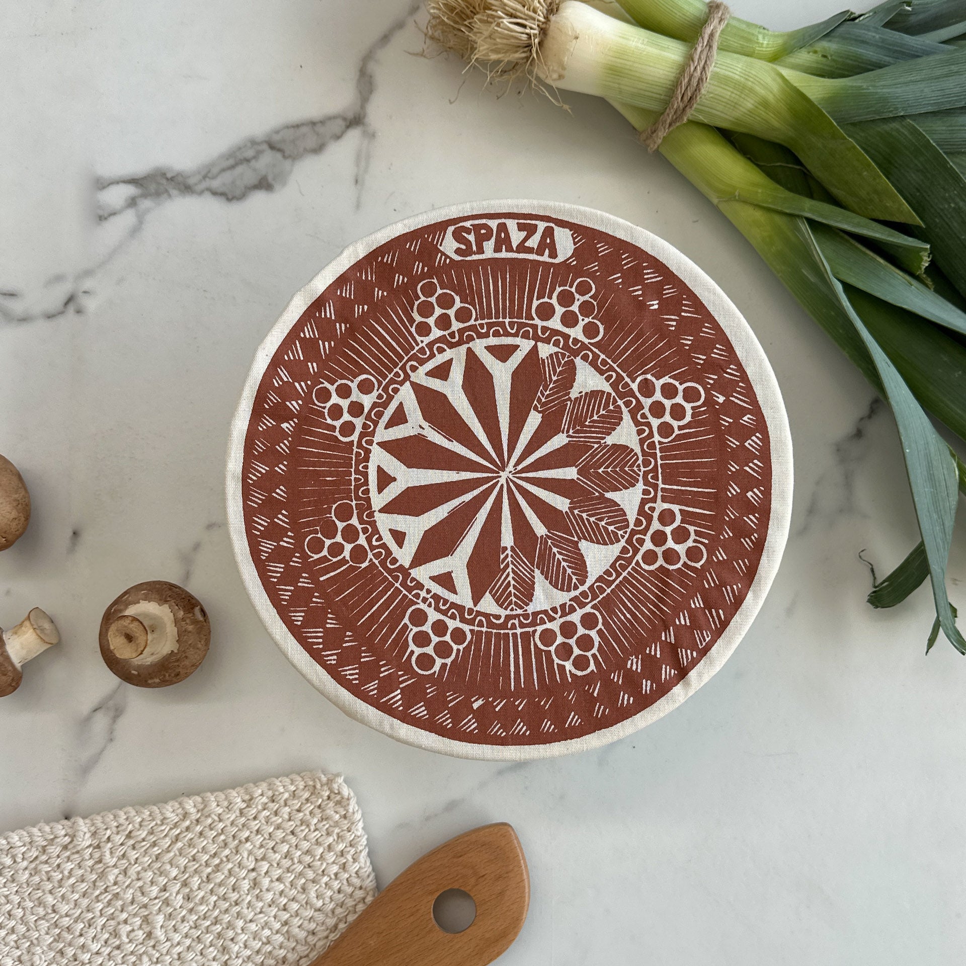Dish and Bowl Cover Medium Safari Print | single bowl cover for side salads and leftovers.
