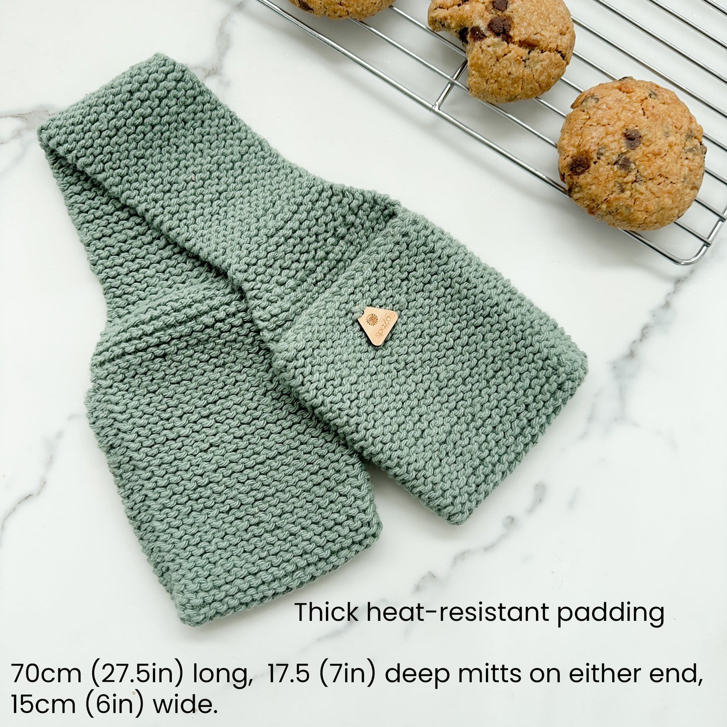 Double Oven Mitts, Hand Knit | Heat Resistance