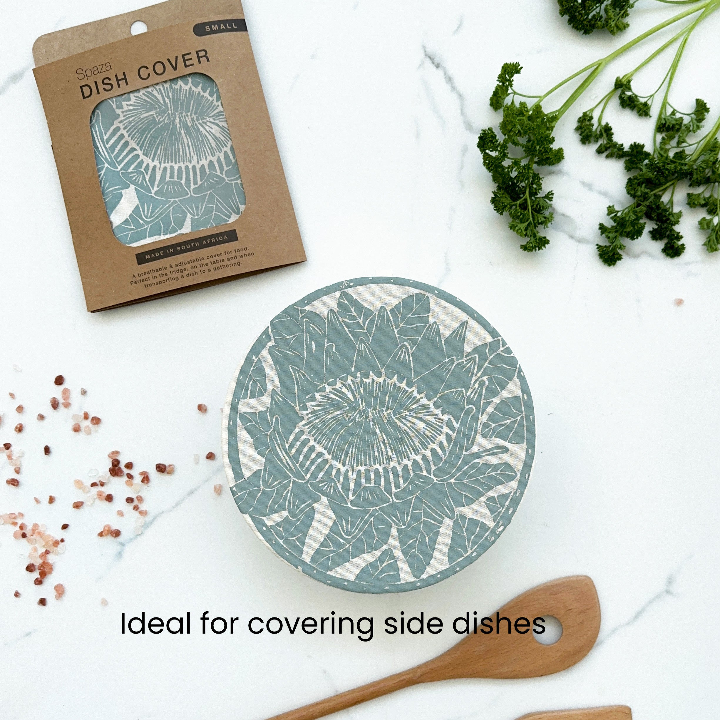 Dish and Bowl Cover Small Protea Print | handy single portion or leftover