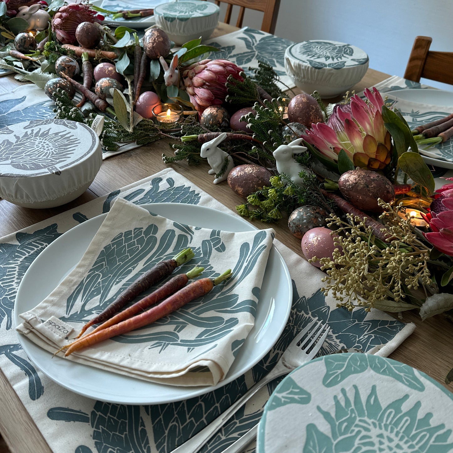 Dining Bundle for 4 | Protea Print
