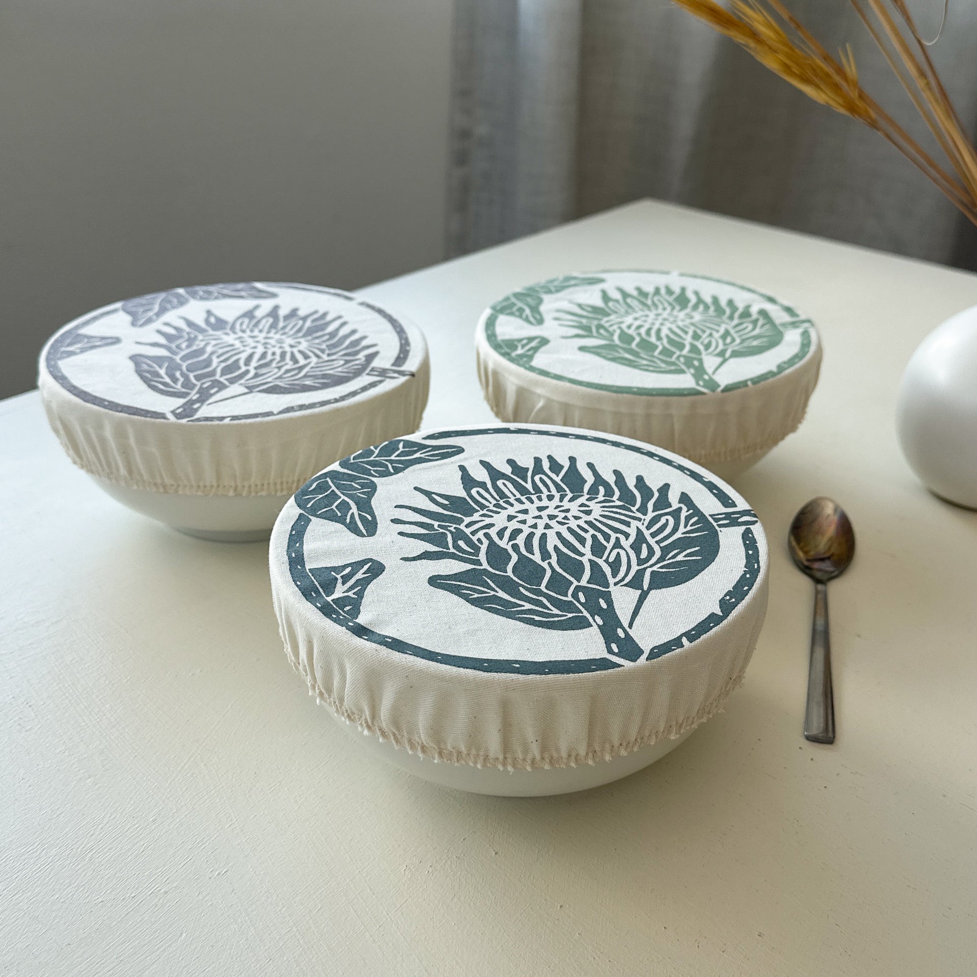 Bowl Covers Set of 3 cereal bowl covers | Protea Print
