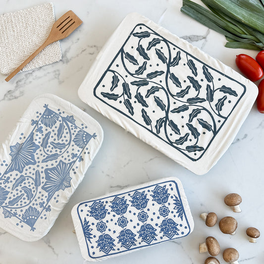 Dish Cover Rectangle Set of 3 | Protea Print