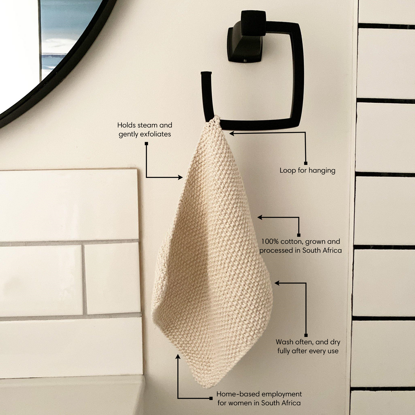 Luxury Hand-Knitted Cotton Face Cloth